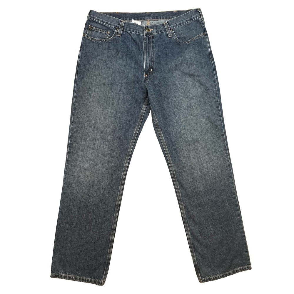 Carhartt‎ Mens Relaxed Tapered Jeans 38x34 Dark Wash Workwear Streetwear